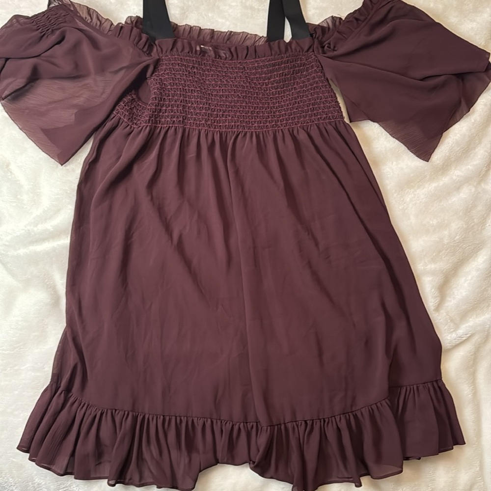 Rebecca Minkoff Cold Off Shoulder Chiffon Blouse Sz S